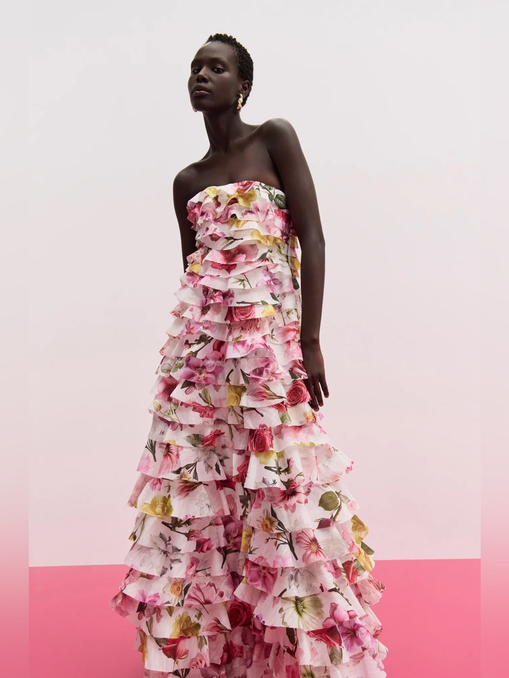 Aje Fleur Pleated Gown